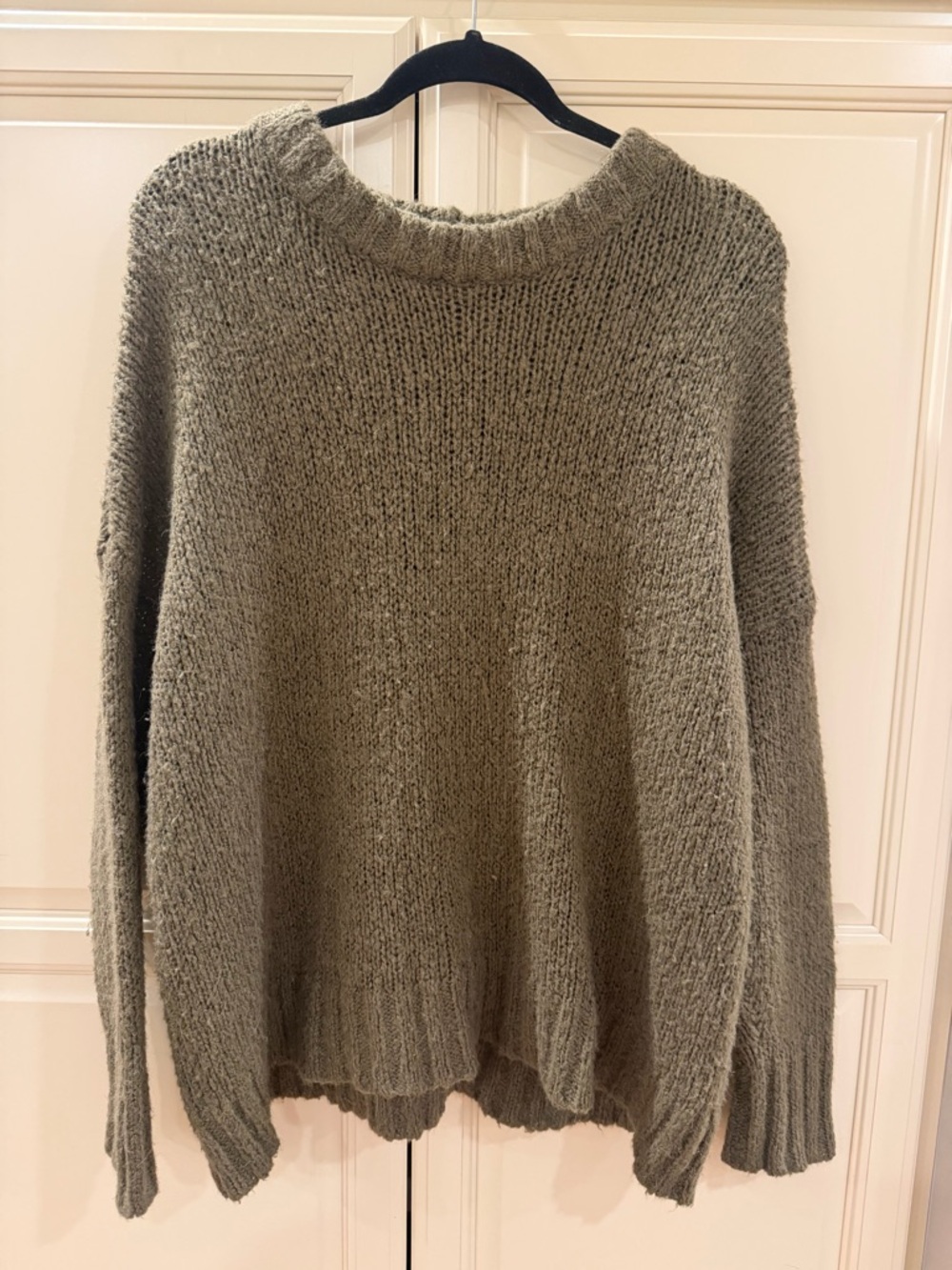 aerie Olive Green Oversized Crewneck Sweater